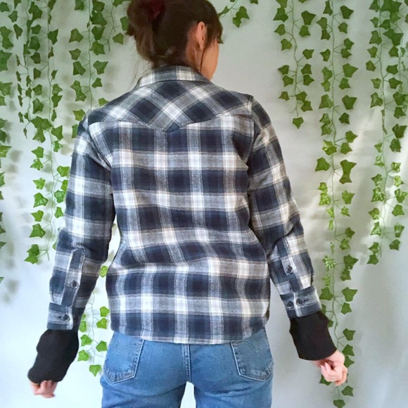 Sherpa lined blue flannel jacket - Picture 2 of 4